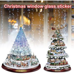 Home Decor Waterdichte Muur Crystal Decal Raamsticker Verwijderbare Kerstboom Glas Showcase Diy Woonkamer Festival