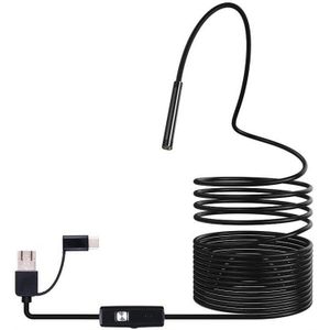 3-In-1 Endoscopische Camera 7mm USB Endoscoop Camera 10M Harde Kabel Flexibele Coil Detectie Endoscoop mobiele Telefoon PC Endoscoop