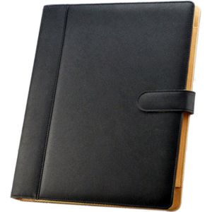 A4 3 Gat Pu Lederen Map Portfolio Met Houder Calculator Voor Kantoor Zwart
