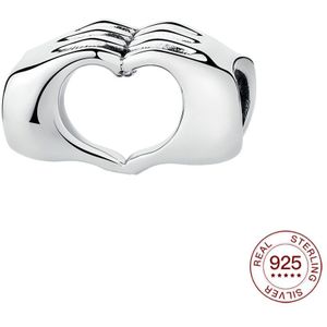 925 Sterling Silver Charm Handen Liefde Bead Fit Originele 3Mm Armbanden Voor Vrouwen Sieraden