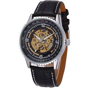 SHENHUA Heren Horloges Top Brand Luxe Rvs Armband Skeleton Mechanische Mannelijke Horloge Automatische Relogio Masculino