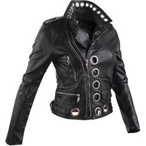 Faux Leather Jacket Bomber Jassen Lady Black Punk Rock Leather Jacket Bovenkleding Vrouwen Pu Motorfiets Zacht Roze