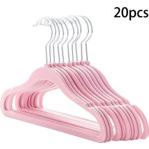 -20 Pack Baby Fluwelen Hangers Non Slip Kleerhangers, ultra Dunne Ruimtebesparend Kids Hangers (Roze)