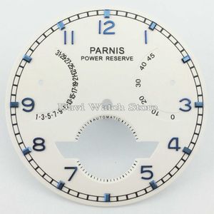 37mm Parnis Wit Gezicht Fit Seagull ST2505 Automatisch Uurwerk Datum Vliegwiel Horloge