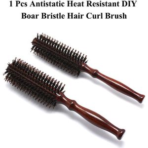 DIY Houten Praktische Antistatische Warmte Wilde Zwijnen Manen Haar Curl Salon Ronde Haar Kam