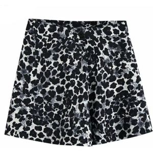 Zevity Vrouwen Vintage Animal Textuur Afdrukken Toevallige Slanke Bermuda Dames Knoppen Chic Shorts Pantalone Cortos P916