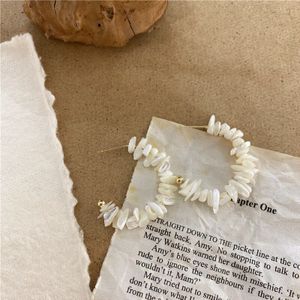 Retro Korea Natuurlijke Onregelmatige Shell Oorbellen C-Vormige Creatieve Hoepel Oorbellen Voor Vrouw Esthetische Accessorie Sieraden