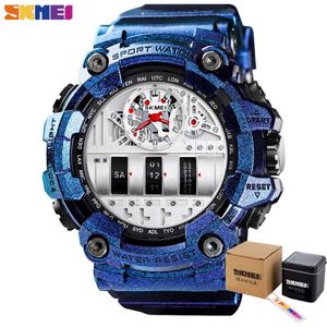 Skmei Cool Quartz Horloge Mannen 2 Tijd Waterdicht Shock Resistant Horloges Mens Pu Leather Sport Klok Voor Mannen 1557