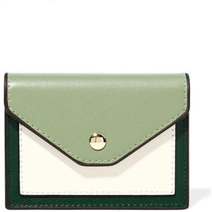 11X8.3Cm Kleine Mini Portefeuilles Voor Vrouwen Wit Groen Wit Oranje Panelled Portemonnees Mode Vrouwelijke Kaarthouder tas