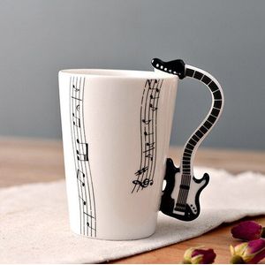 Mok Muziek Creatieve Gitaar Stijl Viool Keramische Cup Met Handvat Elegante Melk Koffie Thee Set Milieuvriendelijke Novel