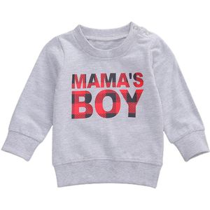 Baby Jongen Meisje Sweatshirt Baby Boy Herfst Lente Zwart Wit Brief Print Lange Mouwen Tops Sweatshirt 0-24M