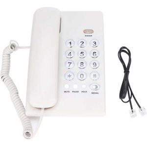 Vaste Telefoon Desktop Bedrade Vaste Telefoon Grote Knop Draadgebonden Telefoon Mute Pauze Re-Dial Functie Voor Home Office Hotel