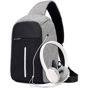 Single Schouder Rugzak Anti-Diefstal Rugzak Mannen Inbreker Usb Opladen Crossbody Tas Mannen & Vrouwelijke Stealth rits Zak