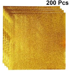 200 Stuks Aluminium Folie Papier Goud Folie Papier Inpakpapier Pakket Sinaasappelschil Voor Verpakking Chocolade (Golden)