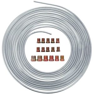 25Ft Remleiding Fittings Roll Coil 3/16 ""Od Koper Nikkel Remleiding Tubing Kit Met Fittings Gevlochten Front Breken slang