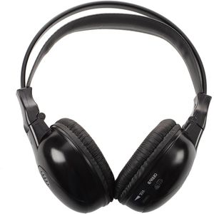 Hoofdtelefoon/oortelefoon stereo opvouwbare infrarood draadloze hoofdtelefoon IR dual channel auto hoofdsteun dvd-speler Zwart