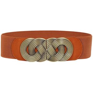 Luxe Dames Brede Riem Elastische Vintage Gesp Lederen Wide Mode Wilde Pin Gesp Vrouwen Riem Taille Afdichting Riem X208