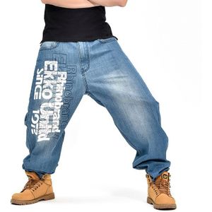Baggy Jeans Mannen Denim Broek Losse Streetwear Jeans Hip Hop Casual Brief Print Skateboard Broek voor Mannen Plus Size Broek s098