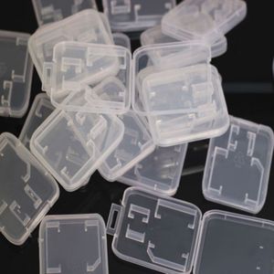 Veel 10Pcs/100Pcs 2 In 1 2in1 Tf Micro Sd Sdhc Geheugenkaart Clear Plastic Case Adapter box Holder