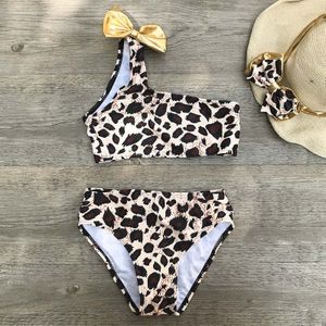 Meisje Bikini Lovely Kids Split Zwemmen Kostuums Baby Meisjes Luipaard Bikini Badmode Zomer Strand Tankini Badpak Badpak