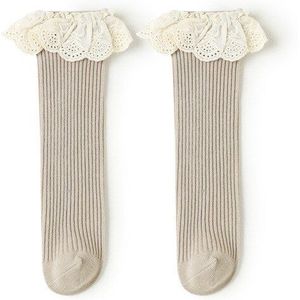 5 Kleuren. Leuke Kinderen Meisjes Prinses Kniekousen. Baby Peuter Geborduurde Kant In Buis Sokken. Vintage Kid Gebreide Sok 8T