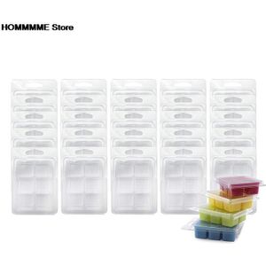 10Pcs Wax Melt Mallen Clear Lege Plastic Wax Melt Clamshells Voor Wickless Wax Smelt Kaarsen Dozen