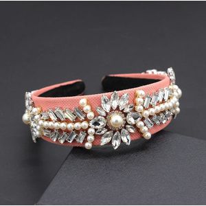 Barokke kleurrijke hoofdband volledige parel witte catwalk haaraccessoires bladeren geometrische eenvoudige hoofdband accessoires 883