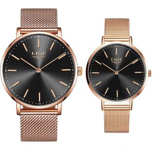 Paar Horloges Voor Liefhebbers Luik Top Luxe Quartz Klok Waterdicht Horloge Casual Dames Horloge Paar Liefde