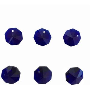 Donkerblauw Een Gat Kroonluchter Kristal Delen Kristallen Glas Achthoek Kralen 100 pcs 14mm Voor Bruiloft Strengen Verkoop