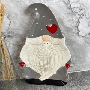 1 Pc Kerst Kerstman Vorm Plaat Keramische Schotel Keuken Servies Kerst Lint Sneeuwvlok Kleine Cilindrische Bell
