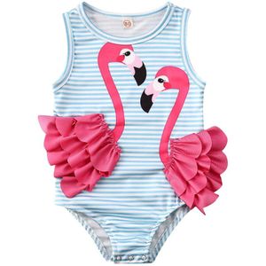Flamingo Kid Baby Meisje Een Stuk Bodysuit Bikini Badmode Badpak Badpak Strand Zomer Meisjes Kleding
