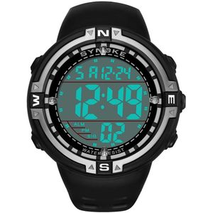 Synoke Mannen Horloges Sport Mode Grote Wijzerplaat Leven Waterdichte Led Digitale Horloge Chronograaf Stop Watch Reloj Hombre