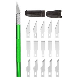 Imzay Carving Metalen Scalpel Mes Gereedschap Kit Met Vinger Protector 3 Soorten Messen Antislip Mes Veiligheid Cutter Papier mes