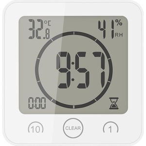 Digitale Badkamer Klokken Thermometer Hygrometer Lcd Zuignap Waterdichte Douche Horloges Temperatuur Vochtigheid Meter Wandklok