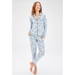 Trendyol Bloem Patroon Shirt Broek Pyjama Set THMAW20PJ0016