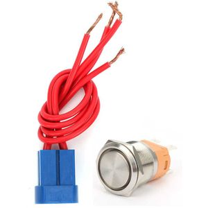 Drukknop 22Mm AC250V 20A Drukknop Platte Kop Metalen Knop Schakelaar Met 4Pin Socket