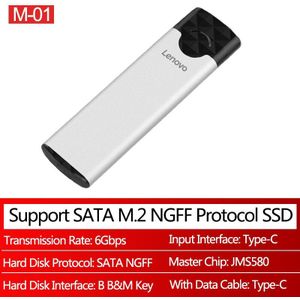 Lenovo M-01/M-02 M2 Ssd Case Usb 3.1 Gen2 Type C Externe Ssd Schijf Behuizing Voor M.2 Ngff Sata B B + M Key/Nvme Pcie M Sleutel Sdd Doos