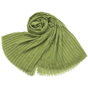 Mode Parels zachte Sjaal vrouwen Kralen crinkled effen sjaals winter sjaal viscose sjaal Elegante moslim wrap 10 stks/partij snel