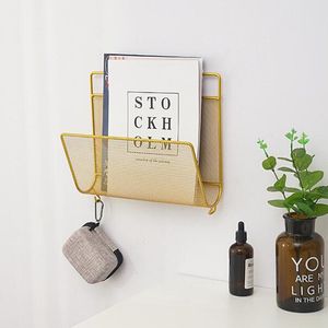 Draad Ijzer Magazine Holder Rack Thuis Wall Mounted Krant Organizer Booshelf Boekenkast Tabletten Laptop Opslag Plank Papier Rack