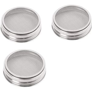 Set Van 3 Rvs Kiemen Pot Deksel Kit Voor Superb Ventilatie Fit Voor Brede Mond Mason Jars Weckpotten voor Maken Orga