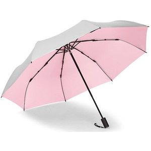 Volautomatische Zwarte Lijm Parasol 3 Opvouwbare Paraplu Dual Gebruik Zonnige en Regenachtige Paraplu Kinderen Paraplu voor Meisjes