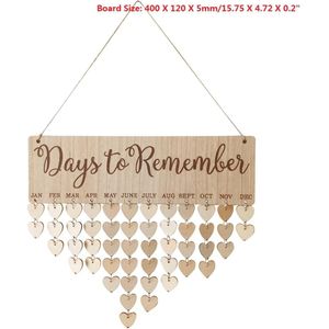 Hout Verjaardag Herinnering Board Berken Plaque Aanmelden Familie Vrienden Diy Opknoping Kalender Datum Mark Home Decor