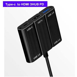 Type-C Naar Hdmi Usb 3.0 Adapter Hdtv USB-C Hub Converter Multi-Functie Voor Splitter Macbook Pro 13 15 Air Mi Pro Huawei Matebook