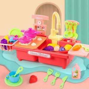 Aanrecht Speelgoed Pretend Play Wassen Keuken Speelgoed Vaatwasser Speelgoed Keukengerei Druk Water Kraan & Drain