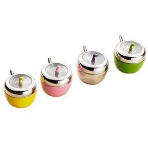 150ML Rvs Suikerpot Kruiden Jar Kruiderij Pot Spice Container Met Deksel En Lepel Keuken Accessoires