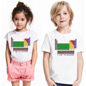 Zomer Casual Persoonlijkheid Chemische Element Tafel Patroon Kinderen T-shirt Jongen En Meisje Korte Mouwen