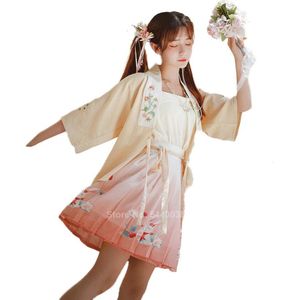 Zomer Aziatische Oosterse Kleding Vrouwen Hanfu Traditionele Chinese Hanfu Set Japanse Stijl Bunny Leuke Dance Wear Outfits