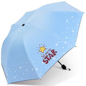 Mode Meisjes Zwarte Coating Parasol Anti-Uv Parasol Vrouwelijke Zonnebrandcrème 3 Vouwen Zonnige en Regenachtige Paraplu voor Kids