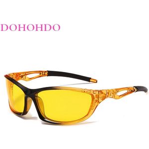 Dohohdo Mode Nachtzicht Gepolariseerde Zonnebril Mannen Klassieke Geel Lens Rijden Zonnebril Man Anti-Glare Bril UV400