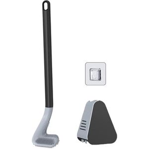 Wc Borstel Water Lekvrije Met Base Siliconen Wc Platte Kop Flexibele Zachte Haren Borstel Met Sneldrogend Houder set